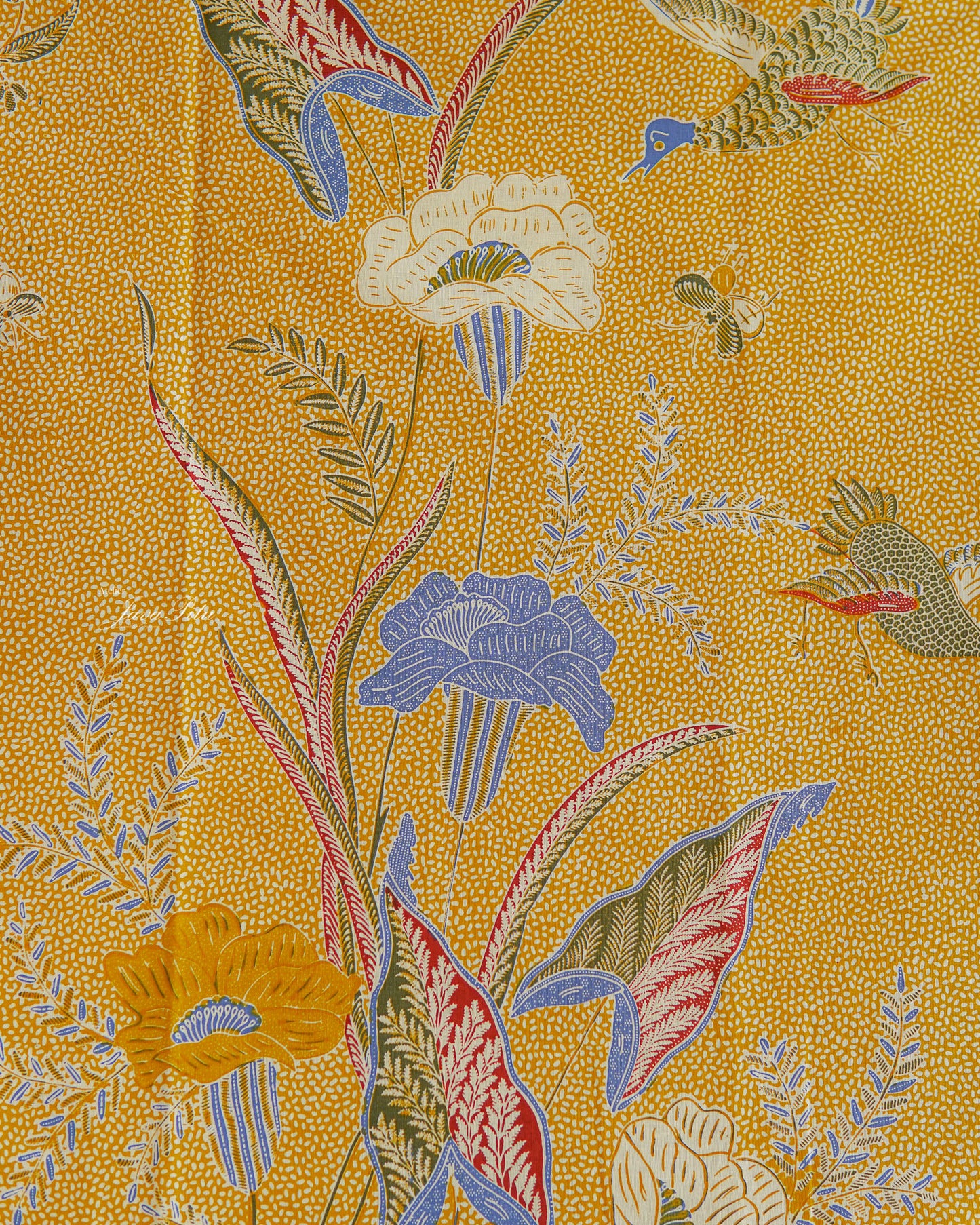 Batik Textile - Bunga Seroja Latar Beras mawur - GoldenLuxe - JavaPitu