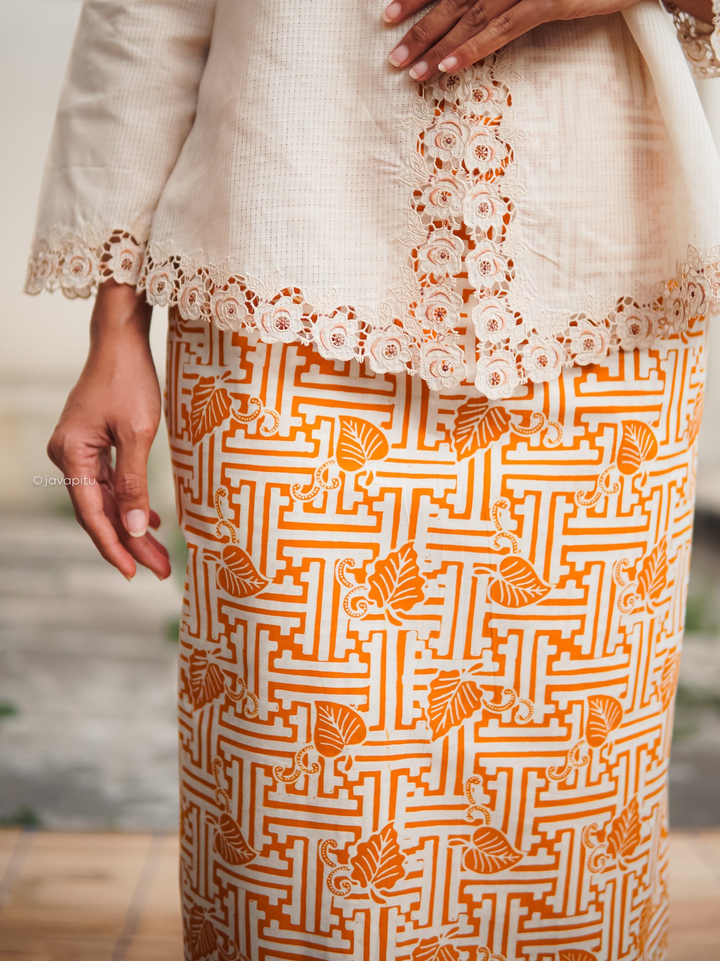 Batik Cap Tradisional - YellowKawungPicis- Javapitu