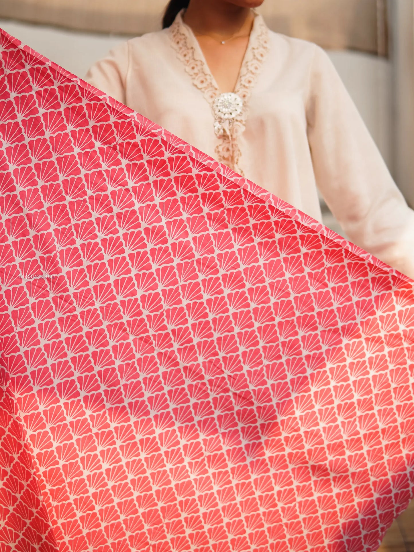 Batik Cap Tradisional - Shell Baby Pink - Javapitu