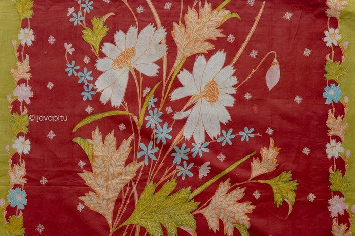 Peranakan: Batik Pekalongan, Ca.1950 - Batik Encim merah dan Hijau
