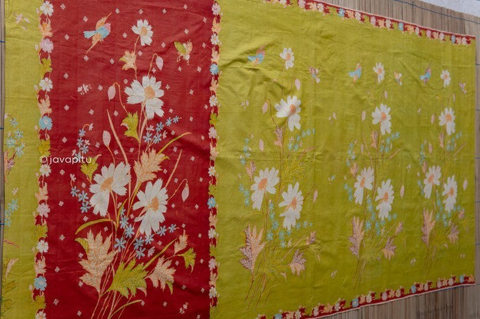 Peranakan: Batik Pekalongan, Ca.1950 - Batik Encim merah dan Hijau