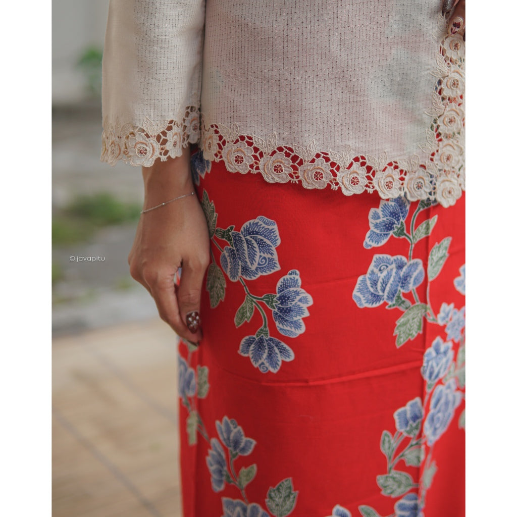 Batik Cap Tradisional premium- Bunga rambat anggrek Hijau - Javapitu