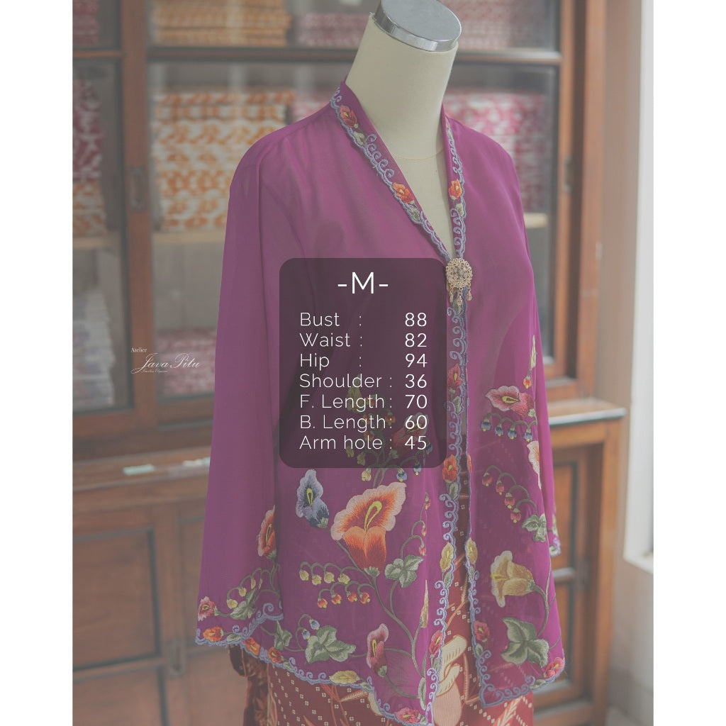 JavaPitu - Kebaya Peranakan Royal Trumpet - Handmade Embroidery - 6406