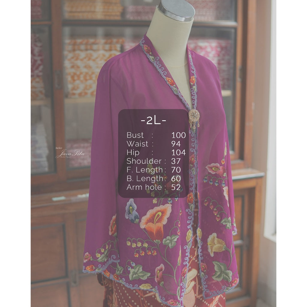 JavaPitu - Kebaya Peranakan Royal Trumpet - Handmade Embroidery - 6406