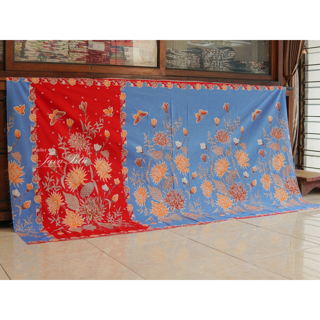 Batik Textile - Bunga Dahlia - TangerineLeaf