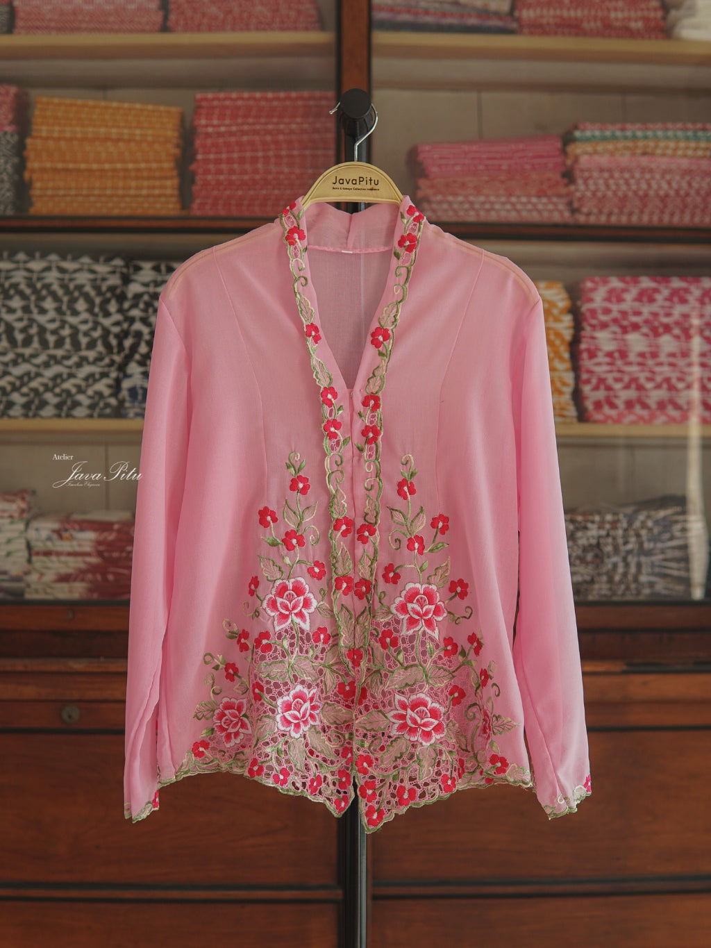 Kebaya Pink Flower Red - JavaPitu