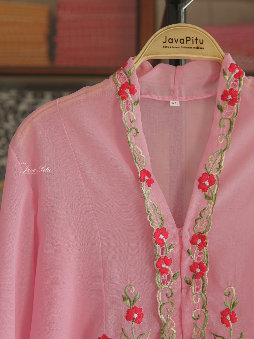 Kebaya Pink Flower Red - JavaPitu