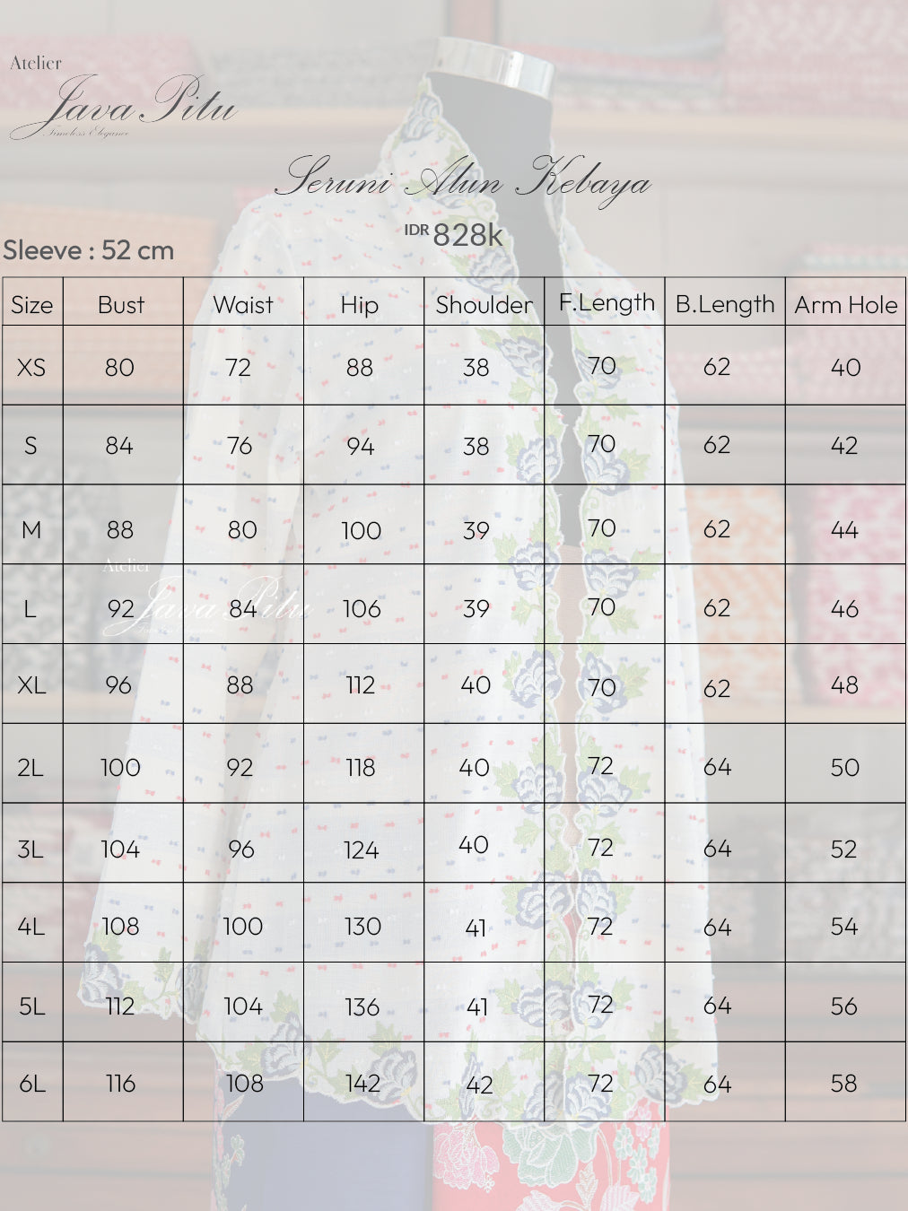 Kebaya Seruni Alun - Handmade Embroidery by JP