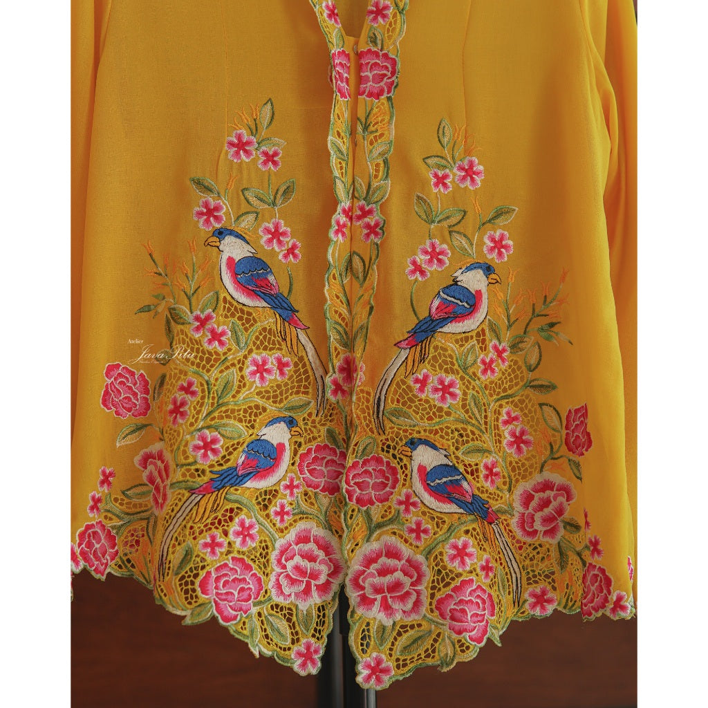 Kebaya Yellow Parrot Purple feather - JavaPitu