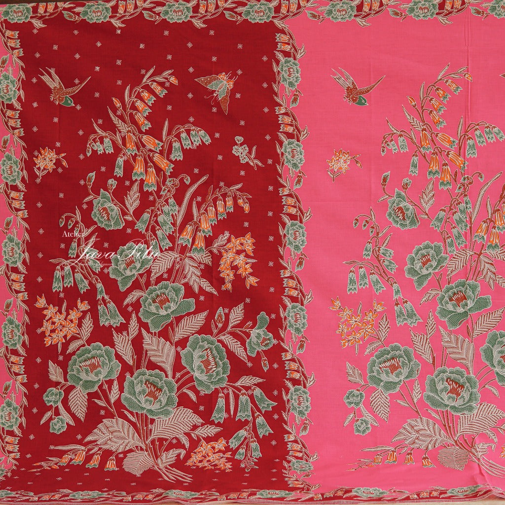 Batik Textile - Peony - VelvetPeach