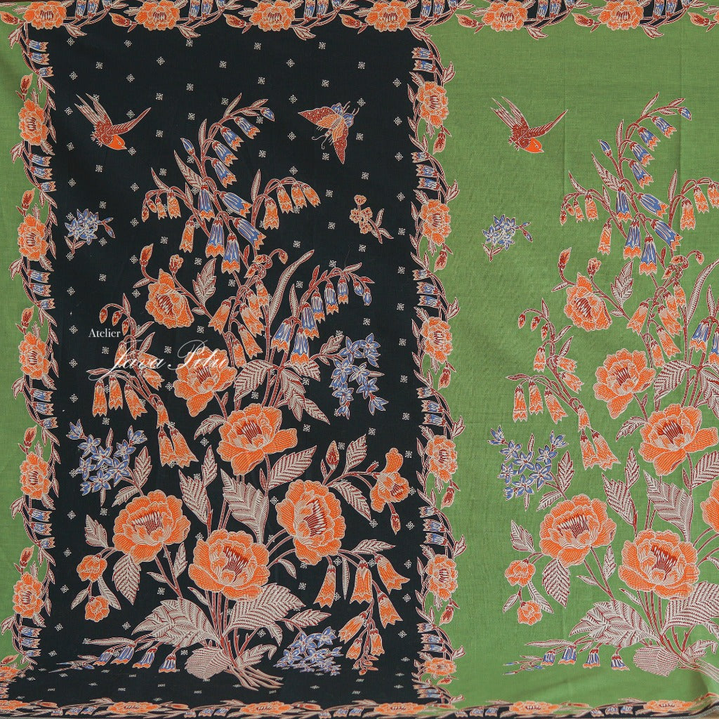 Batik Textile - Peony - PinkEmber