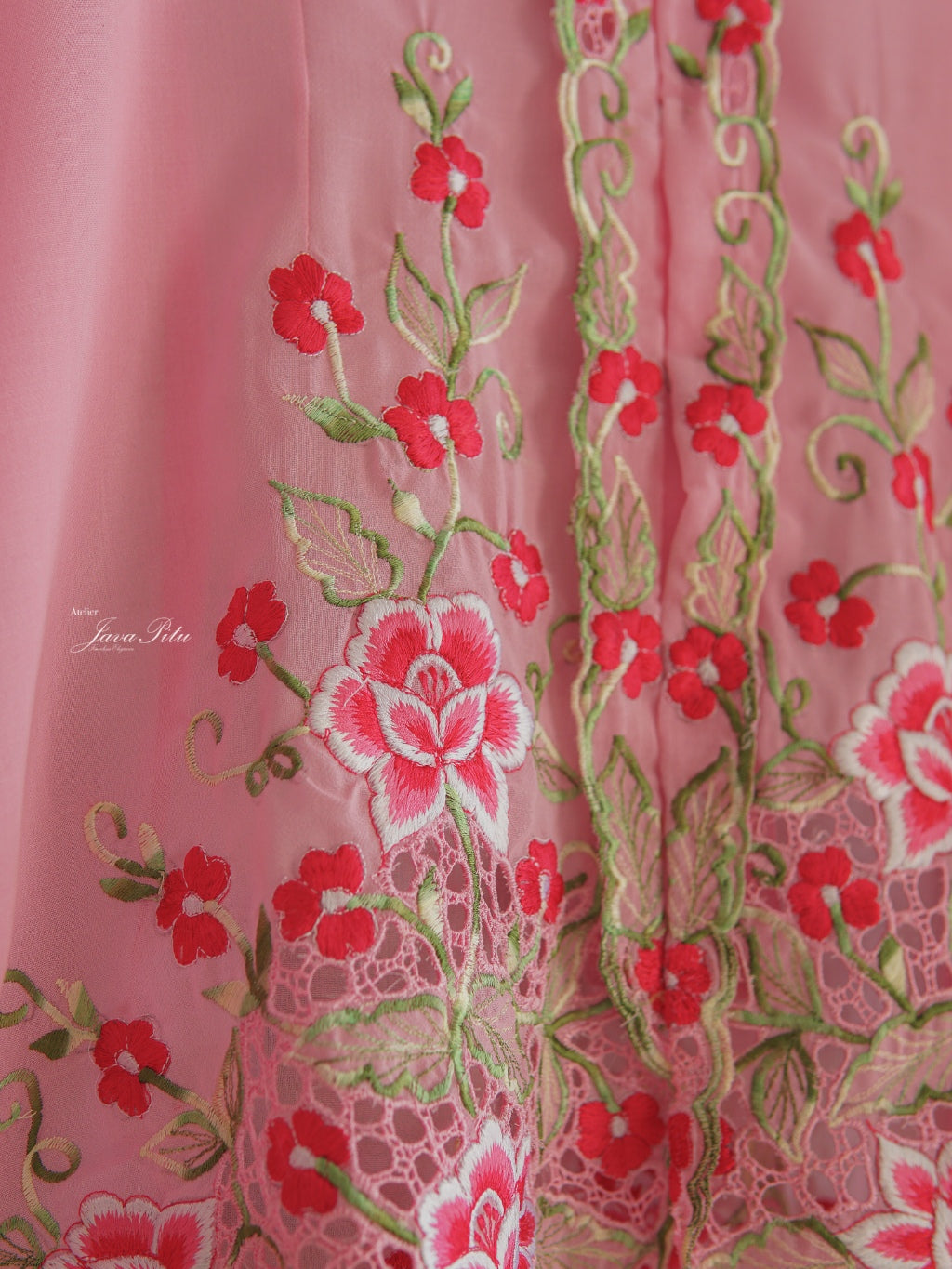 Kebaya Pink Flower Red - JavaPitu