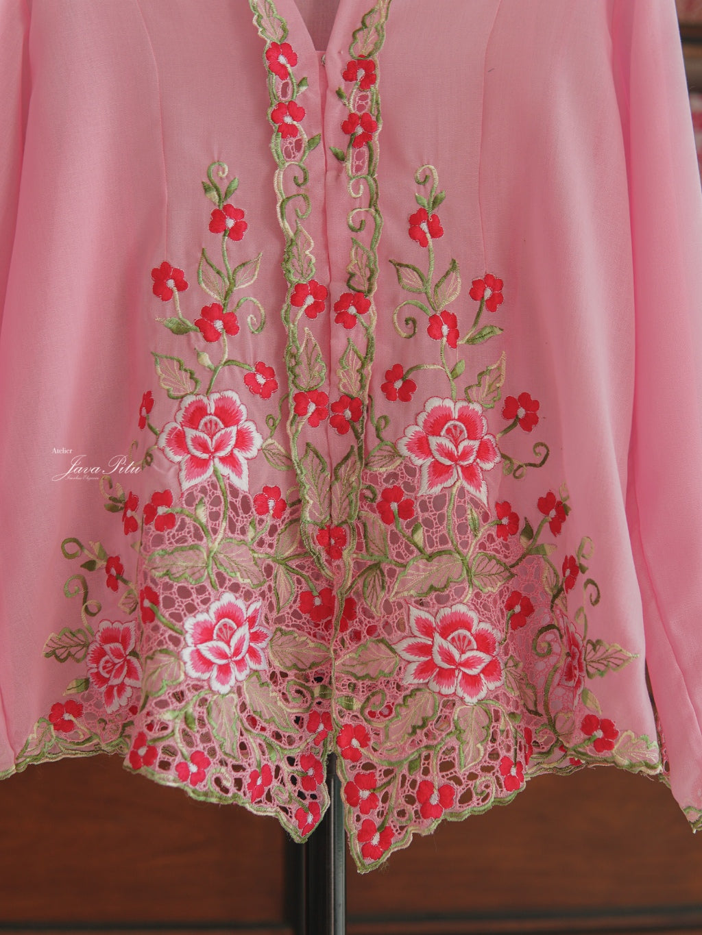Kebaya Pink Flower Red - JavaPitu