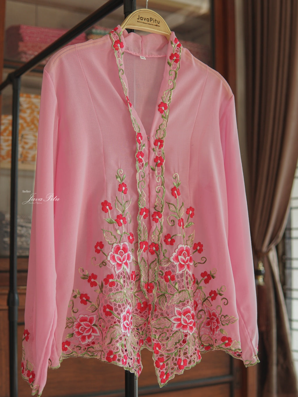 Kebaya Pink Flower Red - JavaPitu