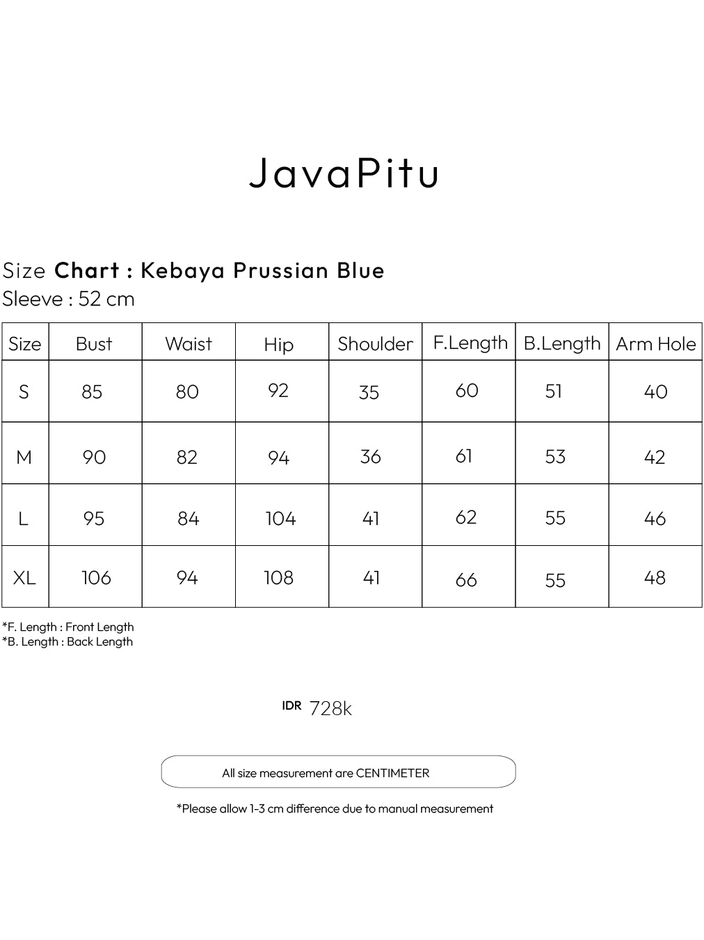 Kebaya Prussian Blue - JavaPitu