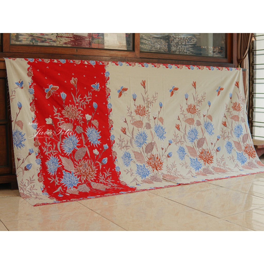 Batik Textile - Bunga Dahlia - BerryShade