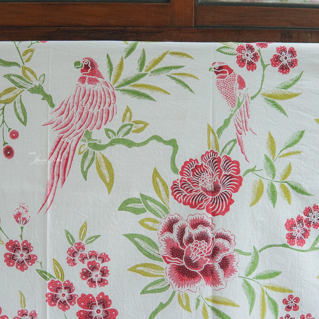 Javapitu - Batik Tulis Kombinasi - LoveBird RedGreen