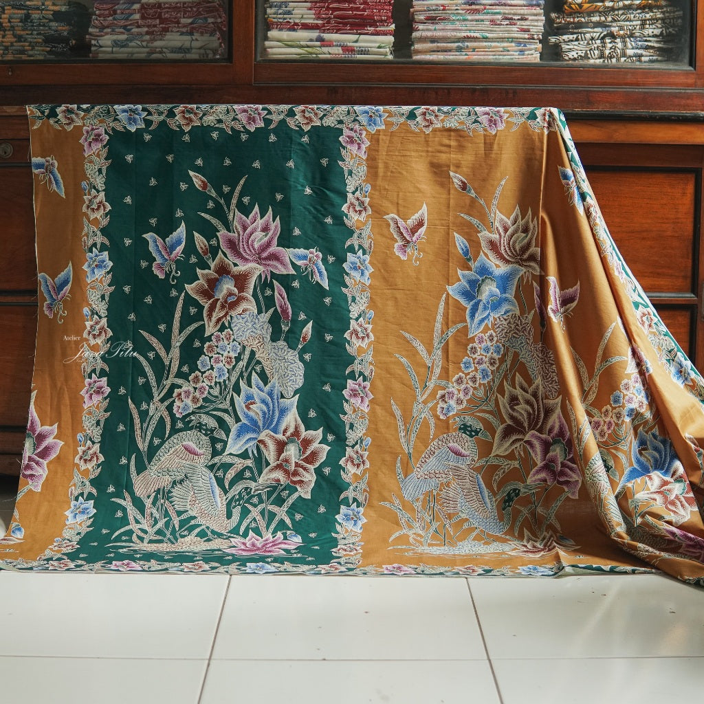 Kain batik - Flamingo Hitam Hijau - Pekalongan - JavaPitu