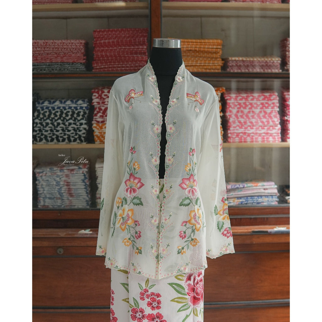 JavaPitu - Kebaya Outer Peranakan - Pesona Sekar Raya - Handmade Embroidery