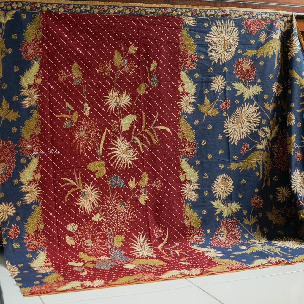 JavaPitu - Kain Batik-Sidoarjo - SeruniBlossom - WineCrimson - Repro Textile
