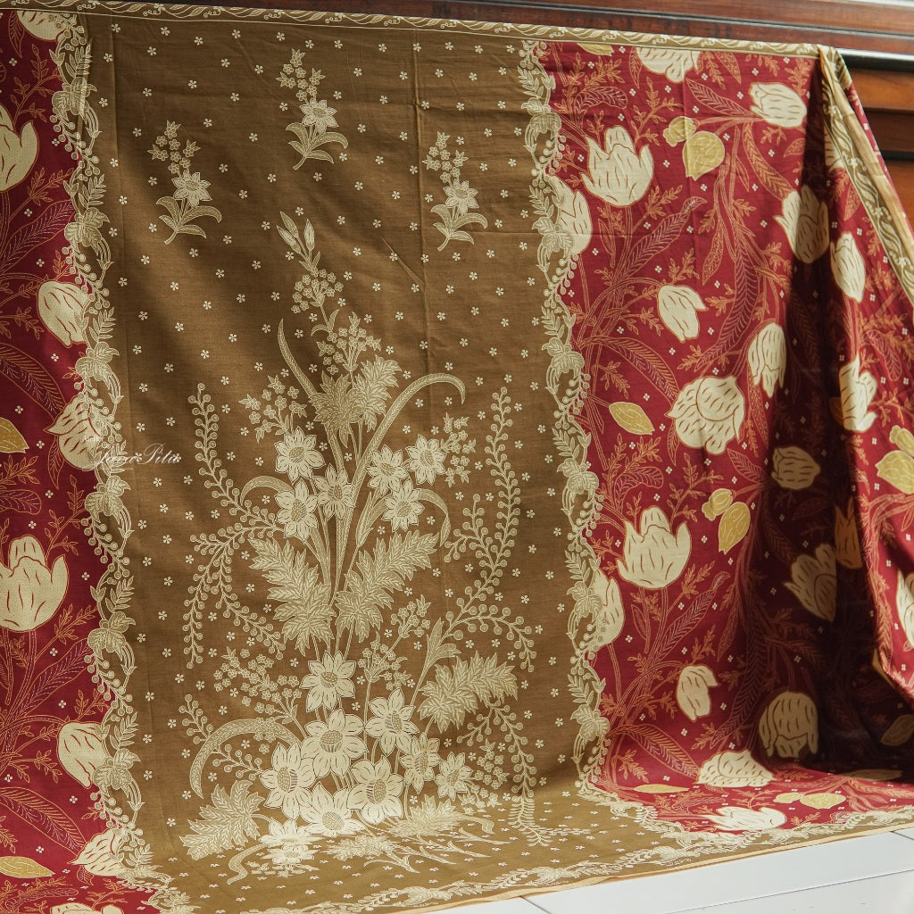 JavaPitu - Kain Batik Lily European Style - L.Metz - Pekalongan - Rosazura - Repro Textile