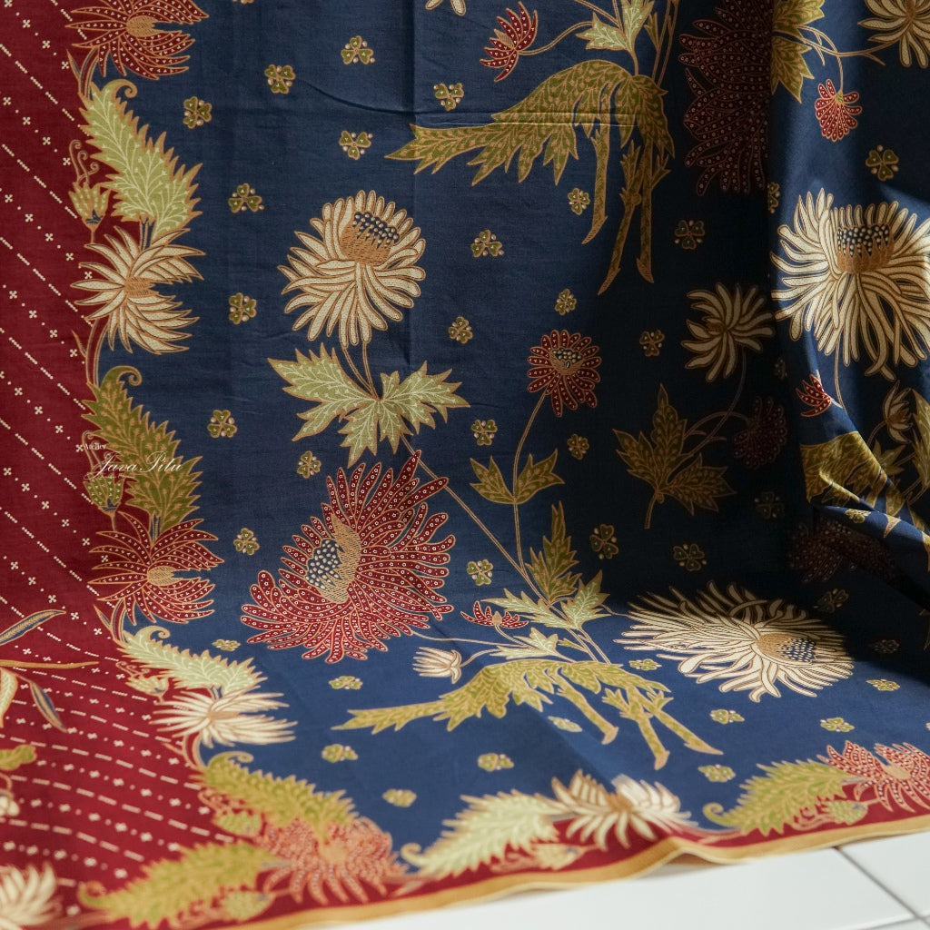 JavaPitu - Kain Batik-Sidoarjo - SeruniBlossom - WineCrimson - Repro Textile