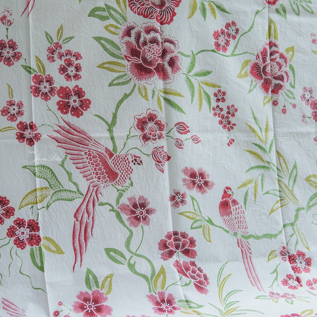 Javapitu - Batik Tulis Kombinasi - LoveBird RedGreen