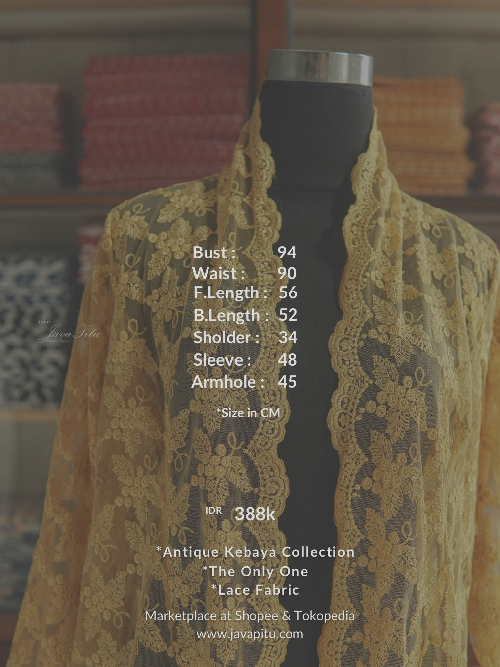 Kebaya Antique GoldenGrape - LaceFabric - JavaPitu