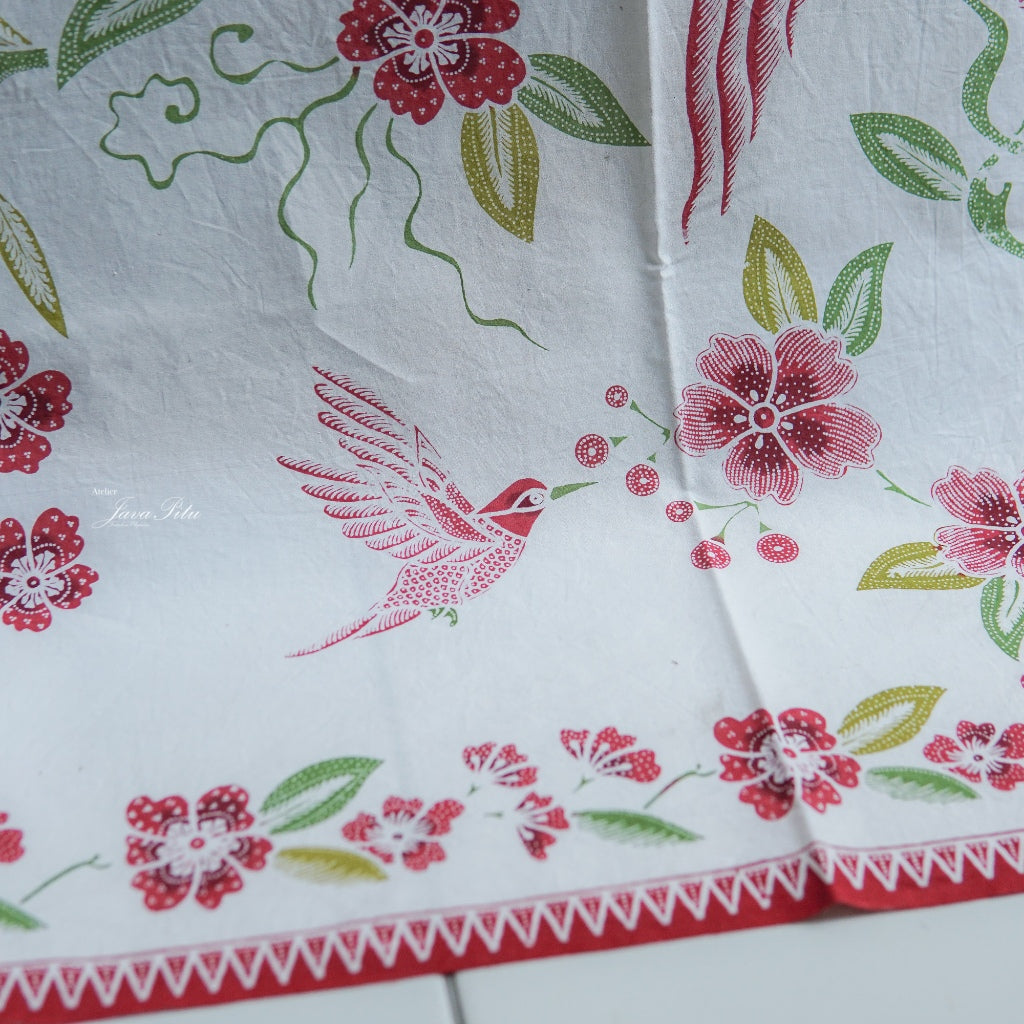 Javapitu - Batik Tulis Kombinasi - LoveBird RedGreen