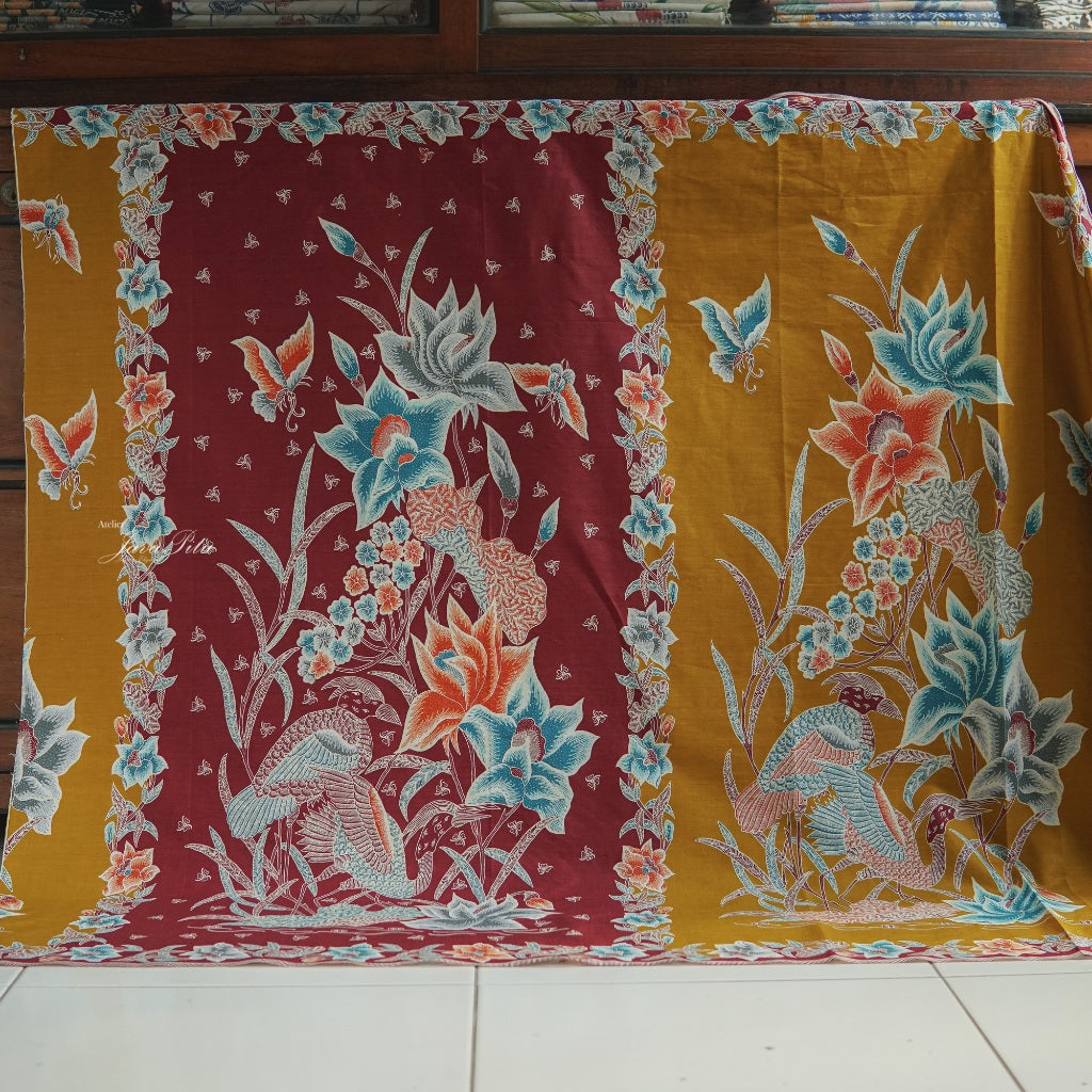 Kain batik - Flamingo Hijau Kuning - Pekalongan - JavaPitu
