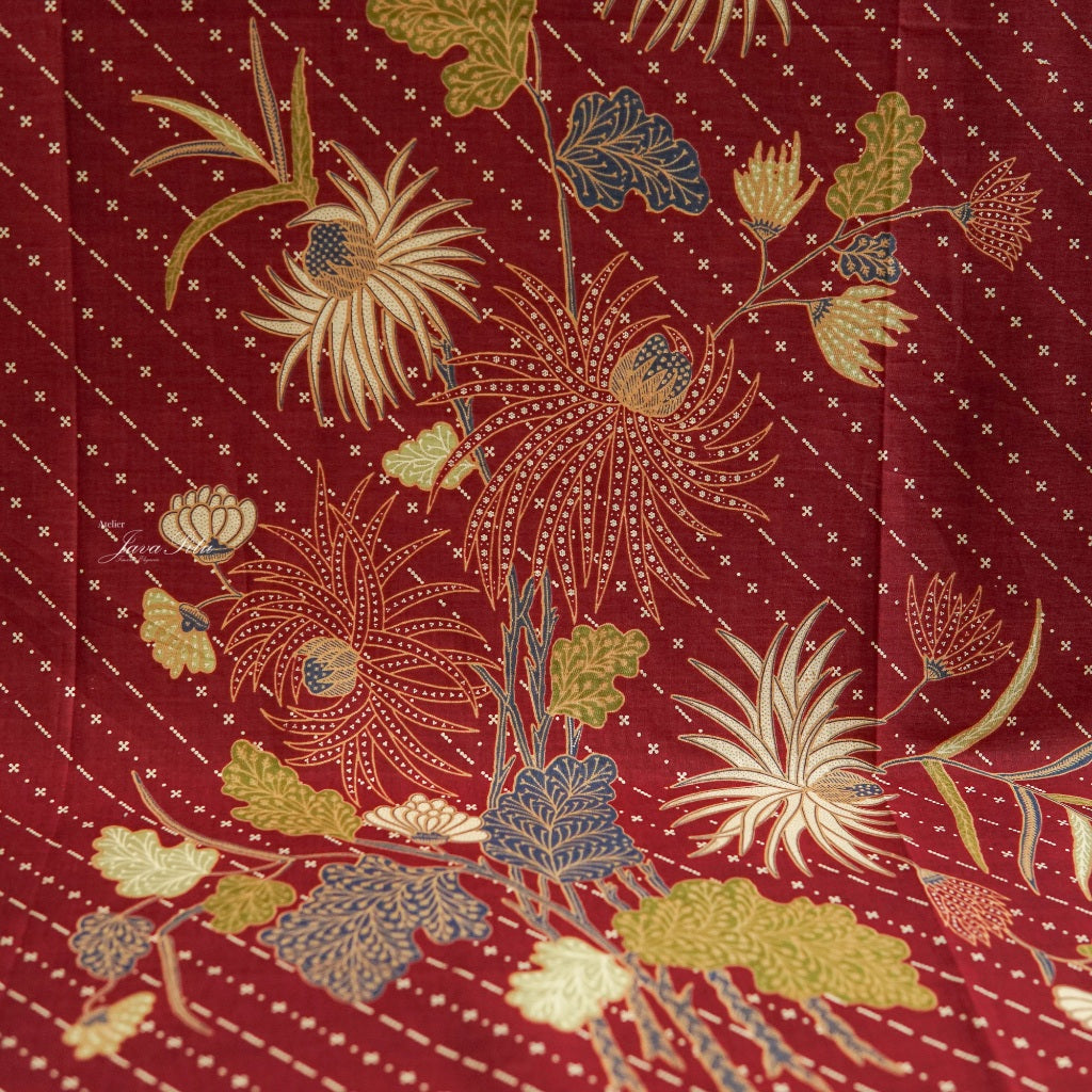 JavaPitu - Kain Batik-Sidoarjo - SeruniBlossom - WineCrimson - Repro Textile