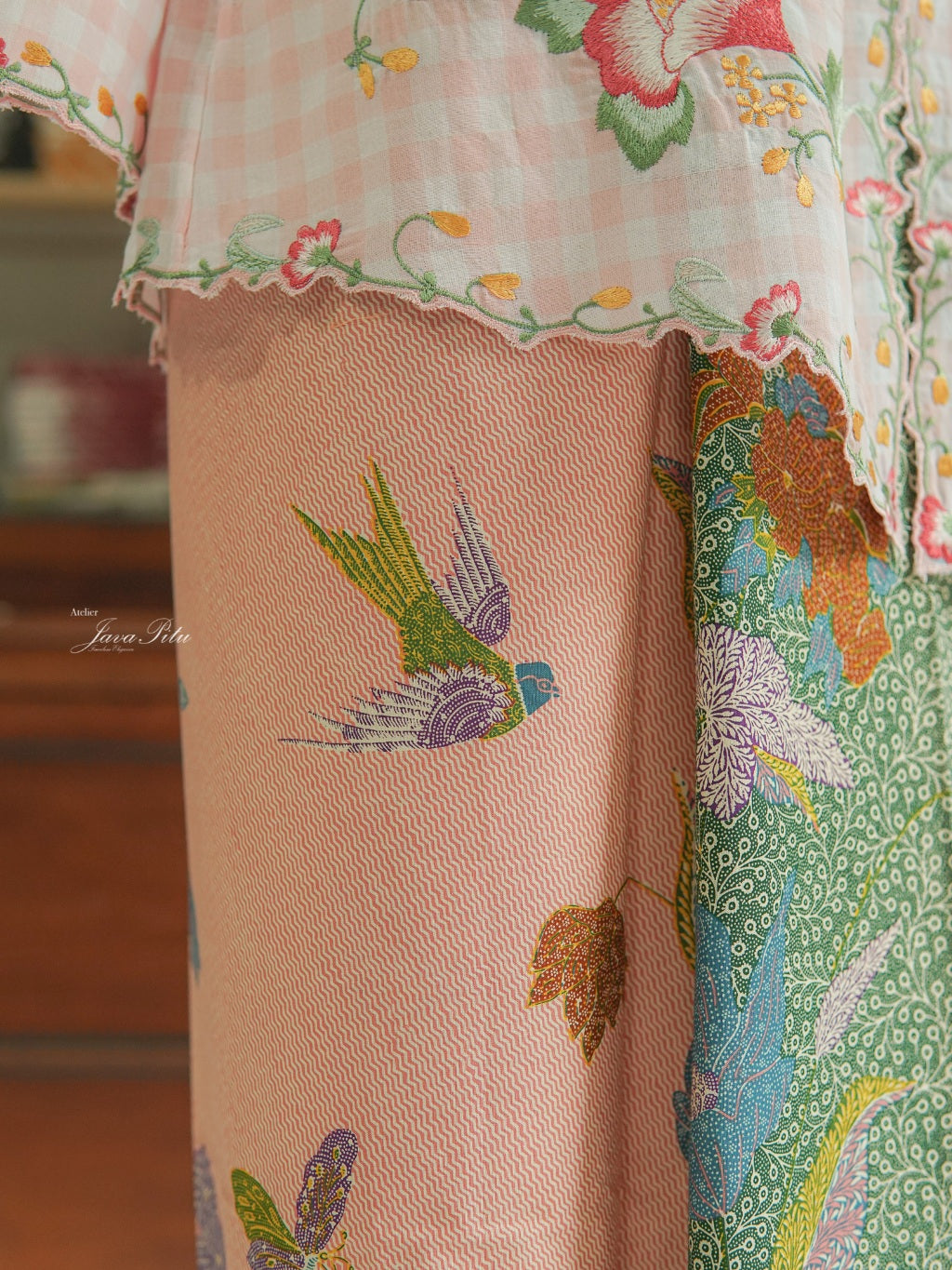 JavaPitu - Kebaya Peranakan LaLuna Datura - Handmade in Cotton - 6363