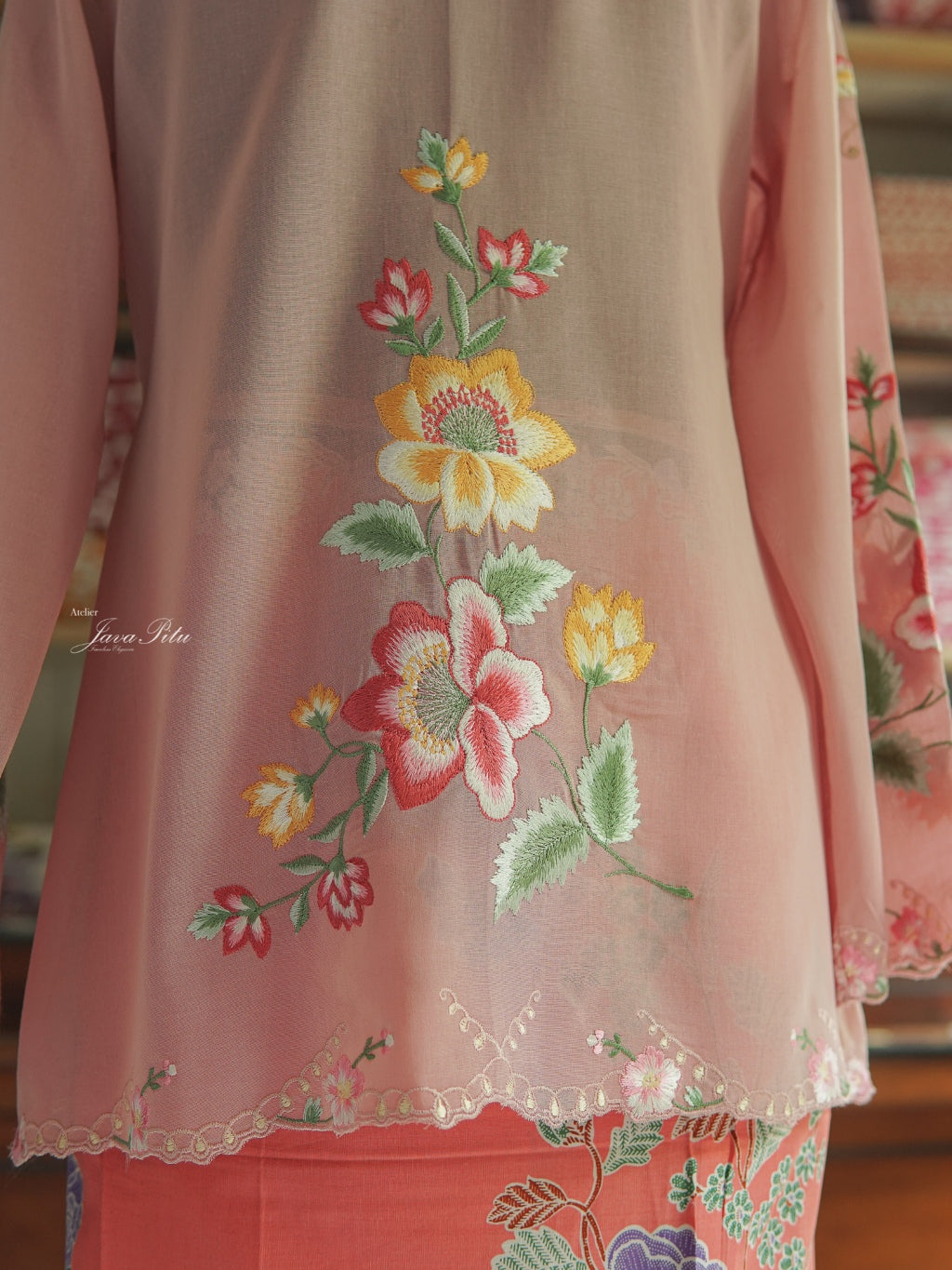 JavaPitu - Kebaya Outer Peranakan - Pesona Sekar Raya - Handmade Embroidery