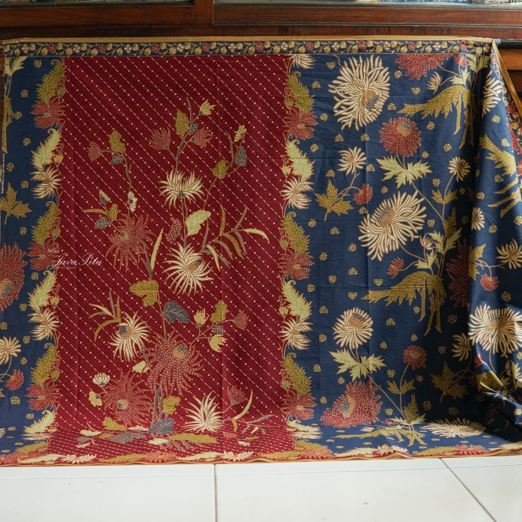 JavaPitu - Kain Batik-Sidoarjo - SeruniBlossom - WineCrimson - Repro Textile
