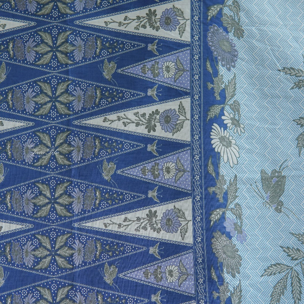Kain Batik - Chrysanthemum Biru - Kudus - JavaPitu