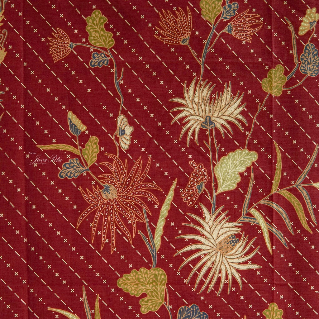 JavaPitu - Kain Batik-Sidoarjo - SeruniBlossom - WineCrimson - Repro Textile