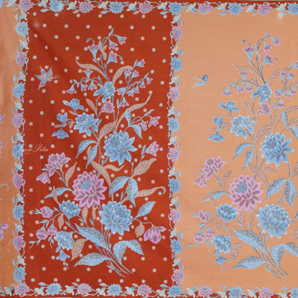 JavaPitu Rok Lilit Batik Katun Premium | Jatuh Rapi | Bunga Lotus | 2 Meter