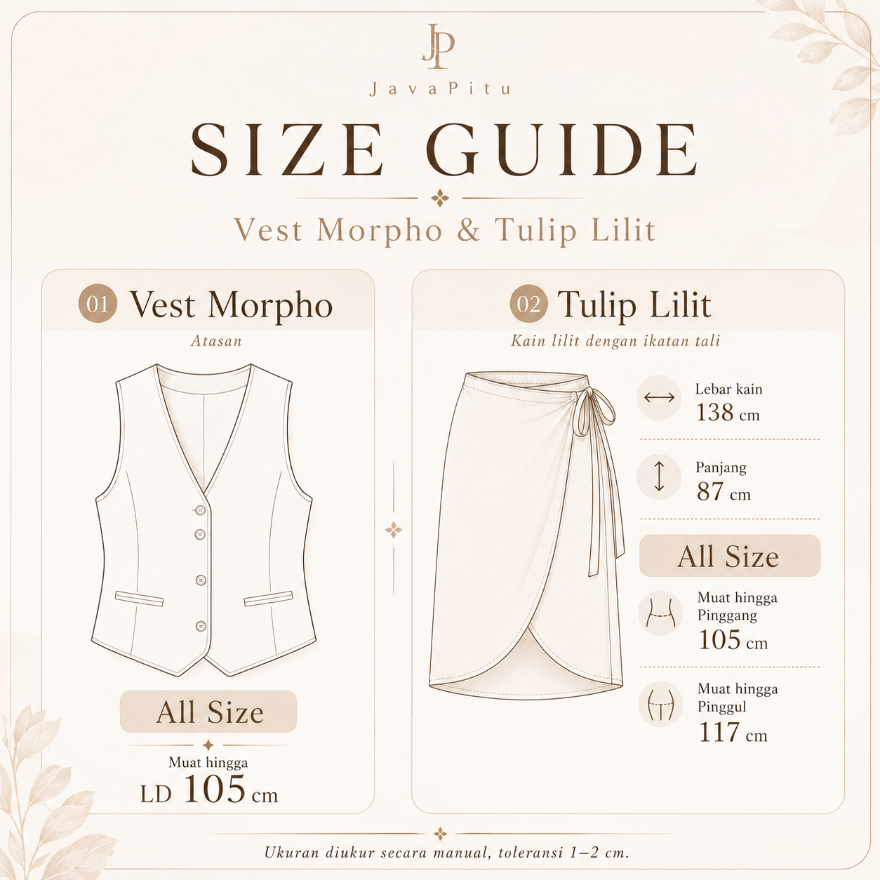 Javapitu - Vest Morpho dan Rok Lilit Tulip dahlia series - All size