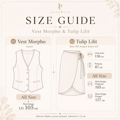 Javapitu - Vest Morpho dan Rok Lilit Tulip dahlia series - All size