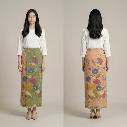 Kain Batik Halus - Bunga Magnolia - MintBlush