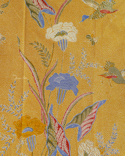 Batik Textile - Bunga Seroja Latar Beras mawur - GoldenLuxe - JavaPitu