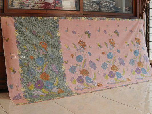 Kain Batik Halus - Bunga Magnolia - MintBlush