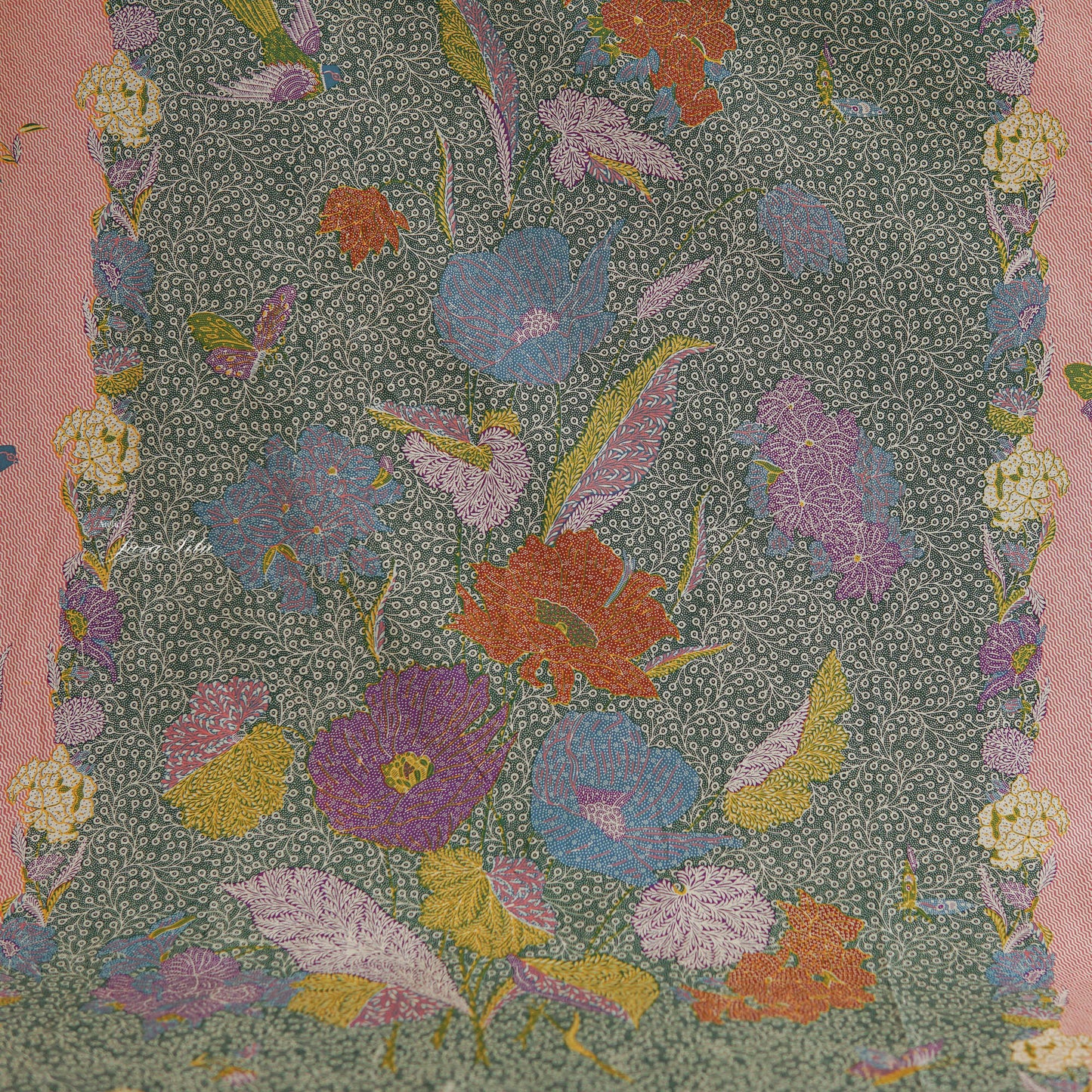 Kain Batik Halus - Bunga Magnolia - MintBlush
