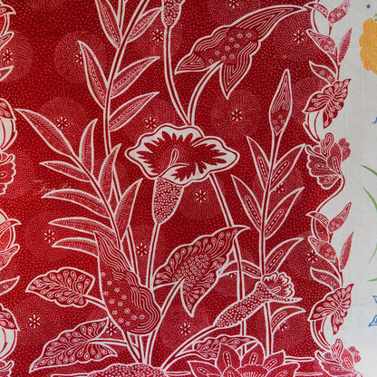 JavaPitu - Sarung Batik Cap Tulis Ikan Koi Bunga Lotus - Handmade Batik