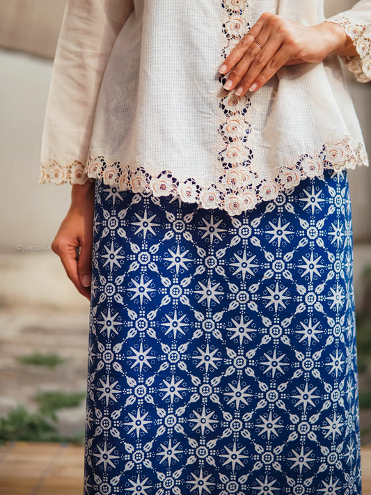 Batik Cap Tradisional - Star Shine Deep Blue - Javapitu