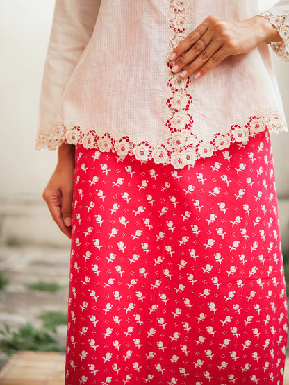 Batik Cap Tradisional - Sanxing Merah Muda - Javapitu