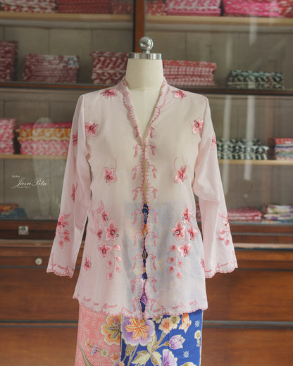 JavaPitu - Kebaya Orchid Premium sage - Handmade Embroidery