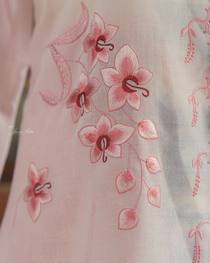 JavaPitu - Kebaya Orchid Premium sage - Handmade Embroidery