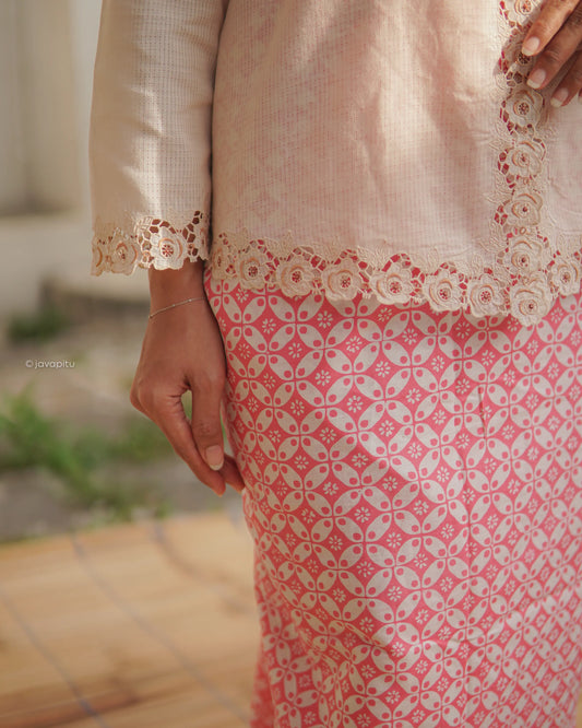 Batik Cap Tradisional - KawungKentang Baby Pink - Javapitu