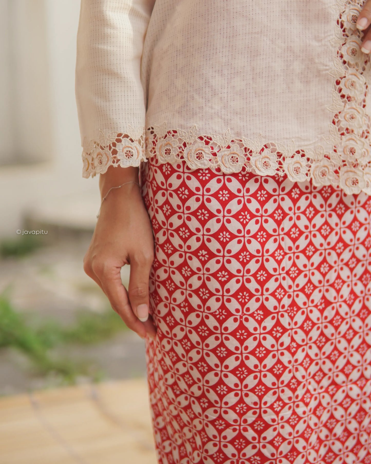 Batik Cap Tradisional - KawungKentang RedChilli - Javapitu